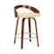 Armen Living Sonia 26" Counter Height Swivel Cream Faux Leather and Walnut Wood Bar Stool LCSOBACRWA26 - alternate 1